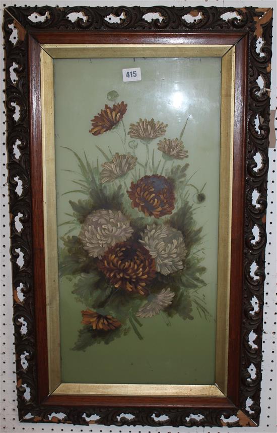 Flower painting on glass